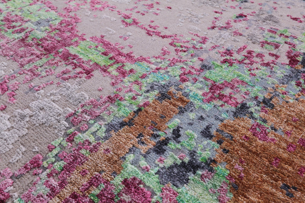 Modern Wool and Silk Hand Knotted Rug 7' 10" X 10' 3" Q7224