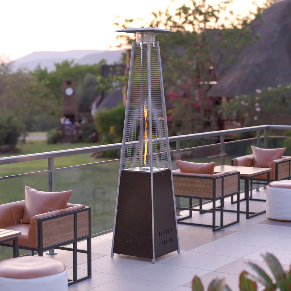 James Allan FFOF28882 Pyramid 23"W Outdoor Patio 42K BTU Propane - Bronze