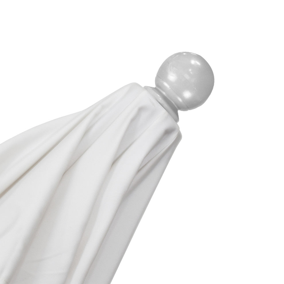 9' Fiberglass Umbrella Pulley Open Silver Anodized, Sunbrella, Canvas