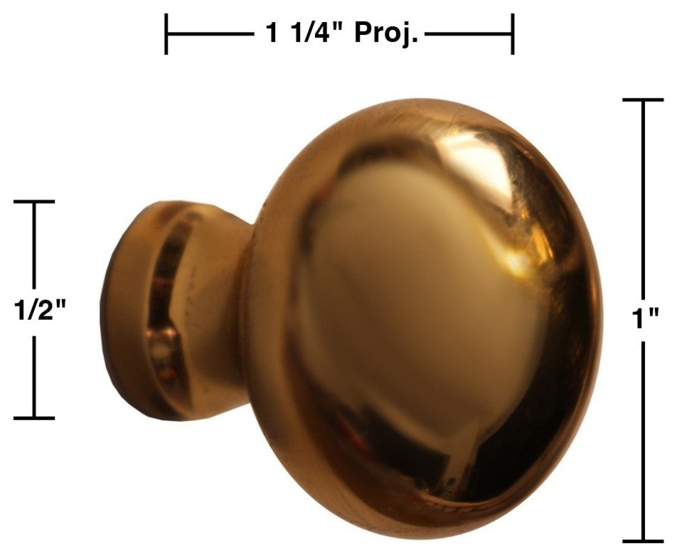 Cabinet Knob Black Solid Brass Colonial 1" Dia |