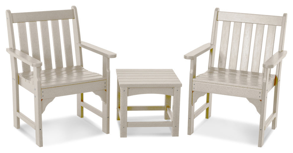 POLYWOOD Vineyard 3-Piece Garden Chair Set, Sand