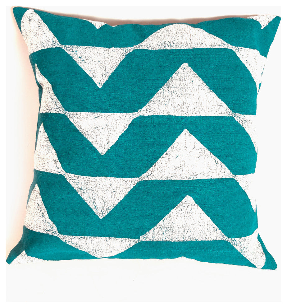 Sadza Triangles Pillow -Seychelles Teal
