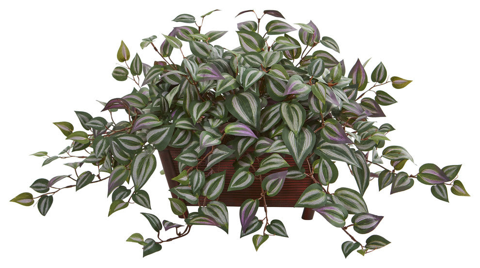 Nearly Natural Wandering Jew Artificial Plant In Decorative Planter