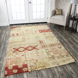 Rizzy Home Aquarius AQ8841 Burgundy Patchwork Area Rug, Rectangular 2'x3'