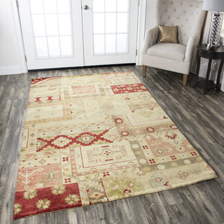 Rizzy Home Aquarius AQ8841 Burgundy Patchwork Area Rug, Rectangular 2'x3'