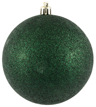 Vickerman 4" Midnight Green Glitter Ball Ornament, 6 per Bag