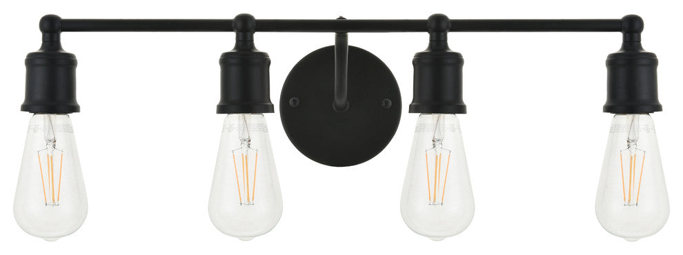 Black Finish 4-Light Wall Sconce