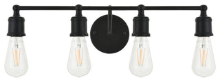 Black Finish 4-Light Wall Sconce