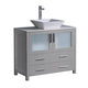Torino 36" Gray Modern Bathroom Cabinet With Vessel Sink