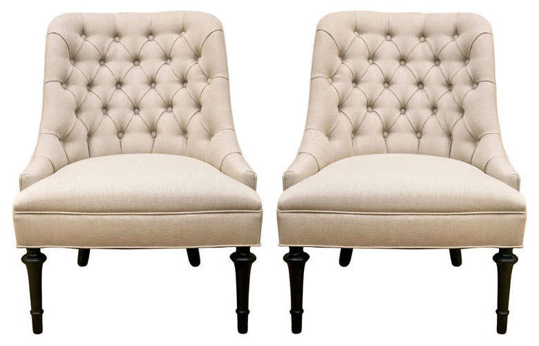 Mid-Century Slipper Chairs, Set of 2