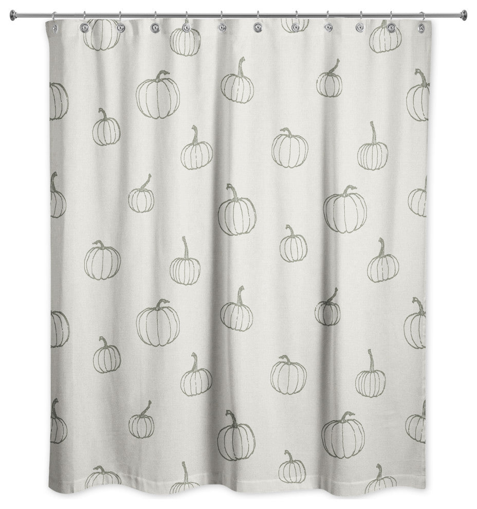 Gray Mini Pumpkin Pattern 71x74 Shower Curtain