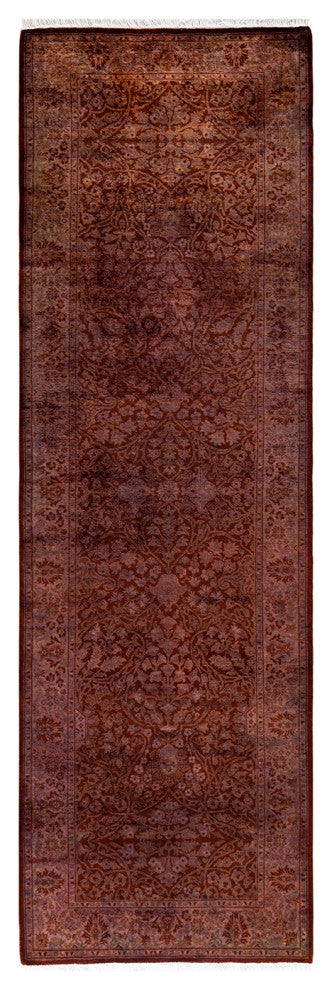 Fine Vibrance, One-of-a-Kind Hand-Knotted Runner Rug Red, 2' 6" x 8' 6"
