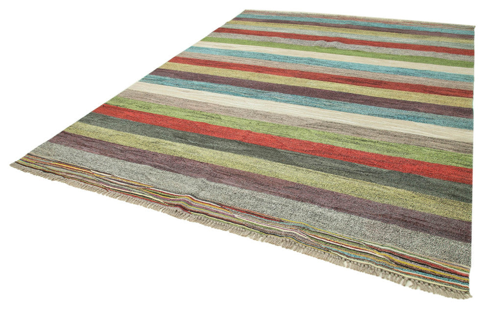 Rug N Carpet - Handwoven Turkish 8' 6'' x 10' 10'' Flatweave Wool Kilim Rug