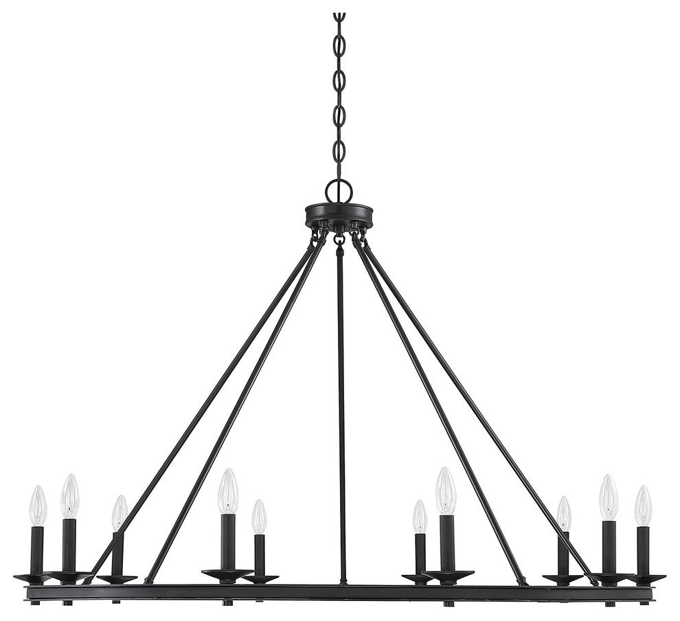 10-Light Chandelier, Matte Black
