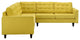 Modern Sunny Empress 3 Piece Upholstered Fabric Sectional Sofa Set