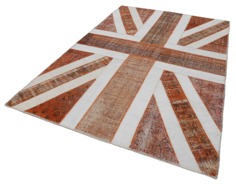 Rug N Carpet - Handwoven Oriental 6' 8'' x 9' 11'' Flag Patchwork Rug