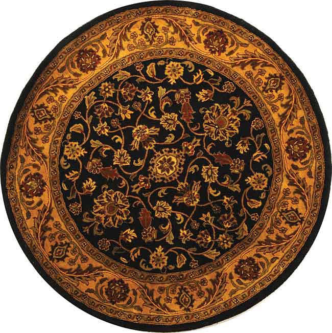 Safavieh Golden Jaipur Gj250D Rug, Black/Gold, 3'6"x3'6" Round