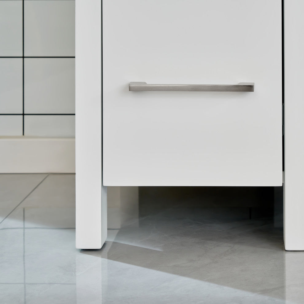 Vanity Art Vanity Set With Ceramic Top, 48", White, Standard Mirror