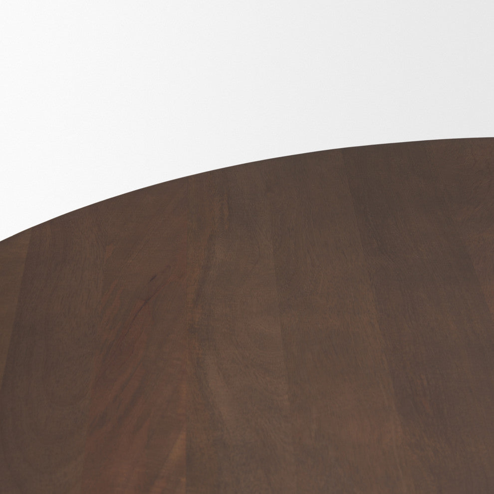 Swanson 60" Dark Brown Wood Round Pedestal Dining Table