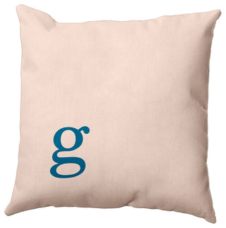 16"x16" Modern Monogram Decorative Throw Pillow, Autumn Blue
