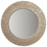 Round Capiz Seashell Sunray Wall Mirror, Gold