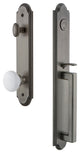 Arc 1-Piece Dummy Handleset, D Grip and Hyde Park Knob, Antique Pewter, 848647
