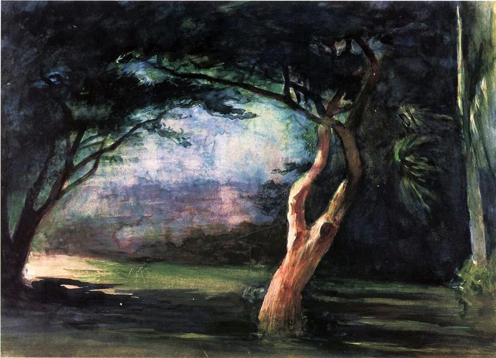John La Farge Study of Trees in Moonlight at Honolulu Wall Decal