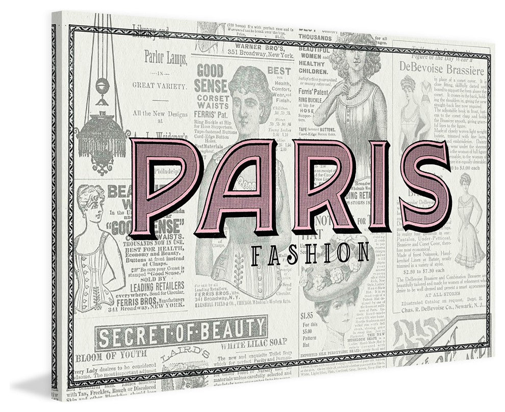 "Paris Fashion" Painting Print on Canvas by Saturday Evening Post