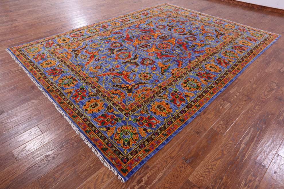 9' 0" X 12' 1" Heriz Serapi Handmade Wool Rug - Q13703