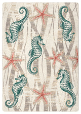 Seaweed Seahorse, Beige, 4'x5'