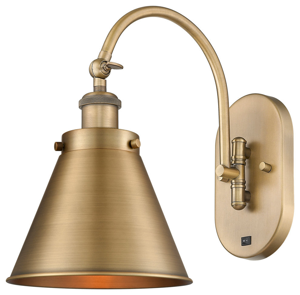 Innovations 918-1W-BB-M13-BB-LED 1 Light 8" Sconce, Brushed Brass