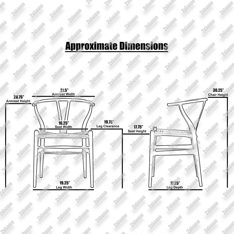 Dining Chair Solid Wood Woven Armless With Open Y Back Armchair Chairs, Black