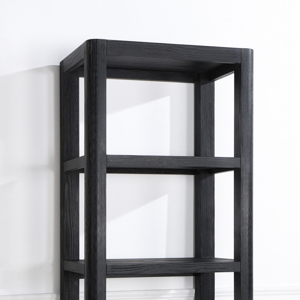 Cadiz Storage Cabinet for Bathroom, Kitchen and Living Room, Fir Wood Black, 22in.