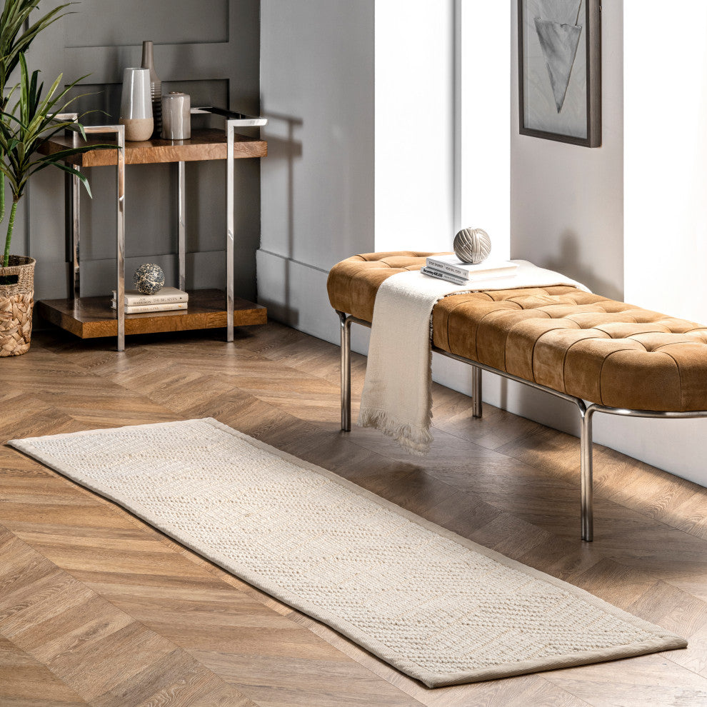 Nuloom Natural Textured Suzanne Area Rug, Cream 2'6"x8'