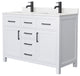 Beckett 48" Double Vanity, White, Carrara Cultured Marble Top, Black Trim