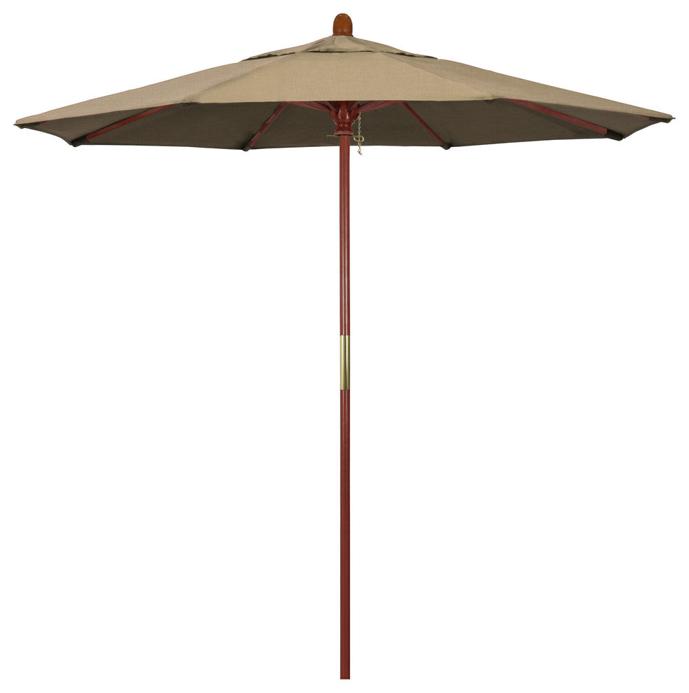 7.5' Wood Umbrella, Heather Beige