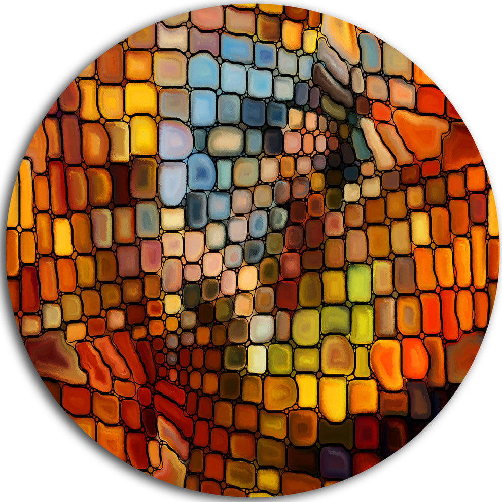 Dreaming Of Stained Glass, Abstract Round Wall Art, 11"
