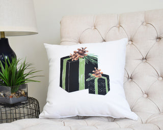 Nature's Gift 26" Black Holiday Print Decorative Throw Pillow
