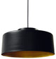 1-Light Metal Pendant, Black & Gold Finish