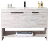 Phoenix Bath Vanity With Ceramic Sink - Full Assembly Required, Rustic White, 48 Inch