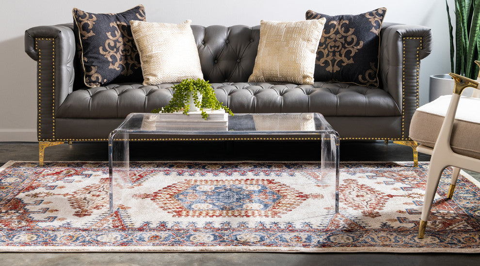 Unique Loom Cream Larissa Utopia 5' 0 x 8' 0 Area Rug
