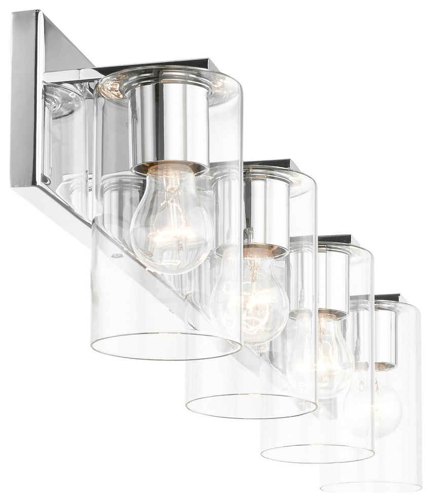 Livex Lighting Zurich 4 Light Polished Chrome Large Vanity Sconce