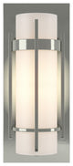 Banded with Bar Sconce, Sterling Finish, Opal Glass