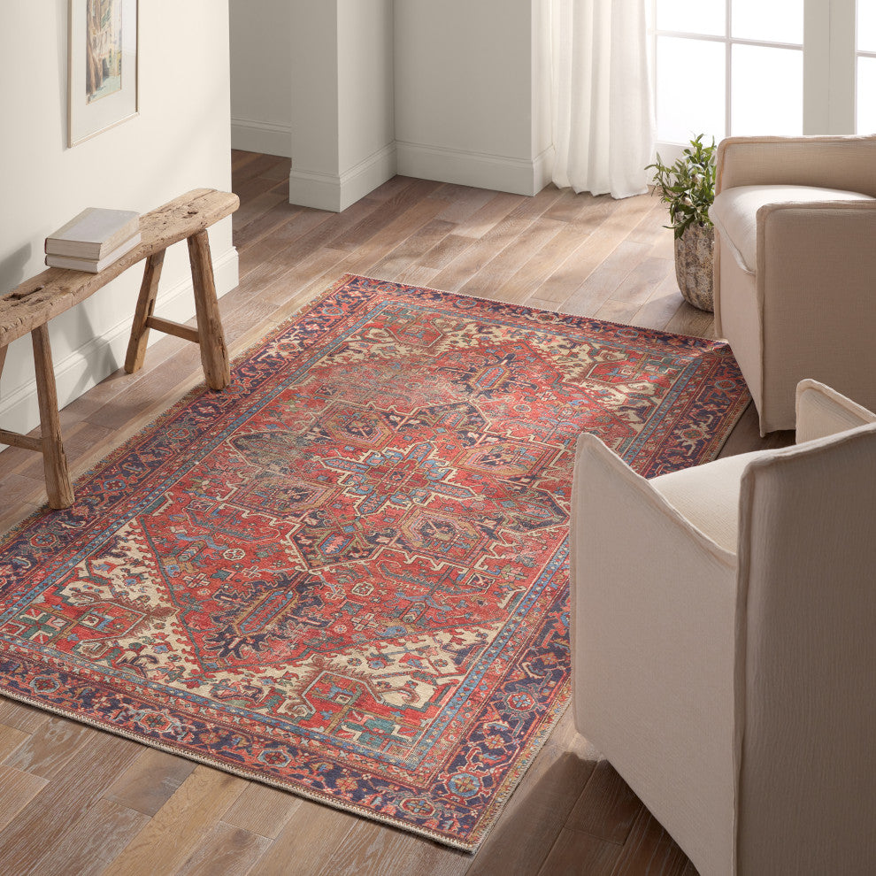 Vibe by Jaipur Living Lucinda Medallion Red/Blue Area Rug 4'X6'