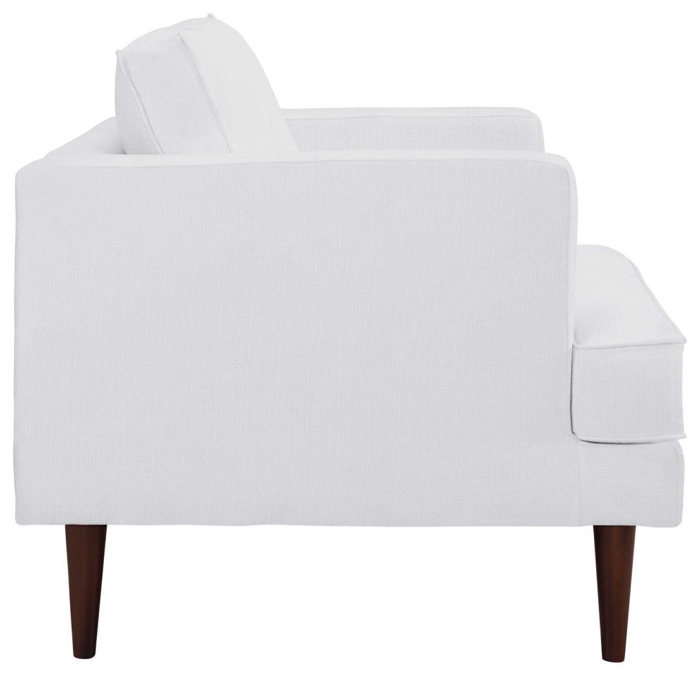 White Agile Upholstered Fabric Armchair