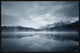 "Snowy Mountain Reflection" Floater Framed Painting Print on Canvas, 18x12