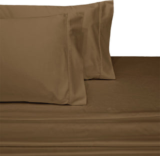 Luxury 1200 TC Sheets 100% Cotton Solid Sheet Set, Taupe, California King