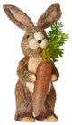 Standing Straw Rabbit With Carrot, 12"