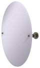 Frameless Oval Tilt Mirror with Beveled Edge, Antique Brass