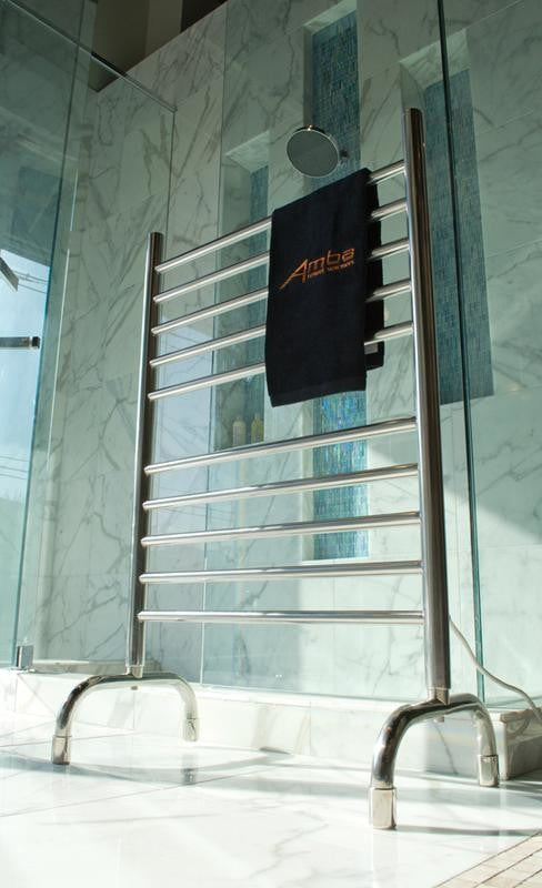 Amba Solo Freestanding Towel Warmer, Polished